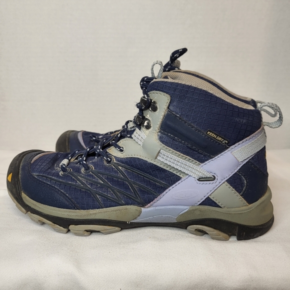Keen women Marshall mid waterproof cushion collar hiking boot blue+grey Sz 7 - Picture 5 of 16